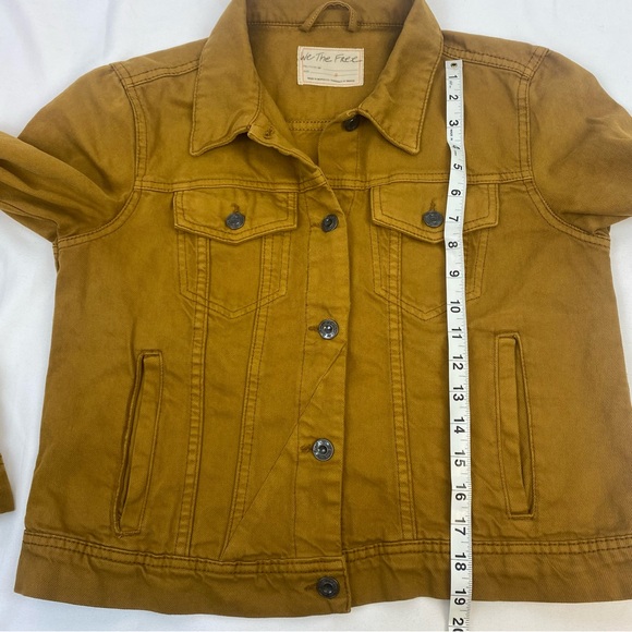 Free People We The Free Rumors Cropped Denim Jacket In Spicy Chestnut - Picture 10 of 10